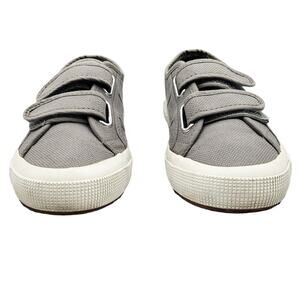 Superga 2750 Gray & White Hook and Loop Double Strap Sneakers Women's Size 6